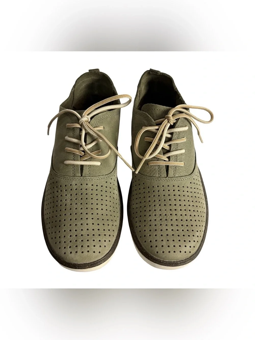 Merrell Around Town Lace Air Women's Olive Green Leather Sneaker Size 9